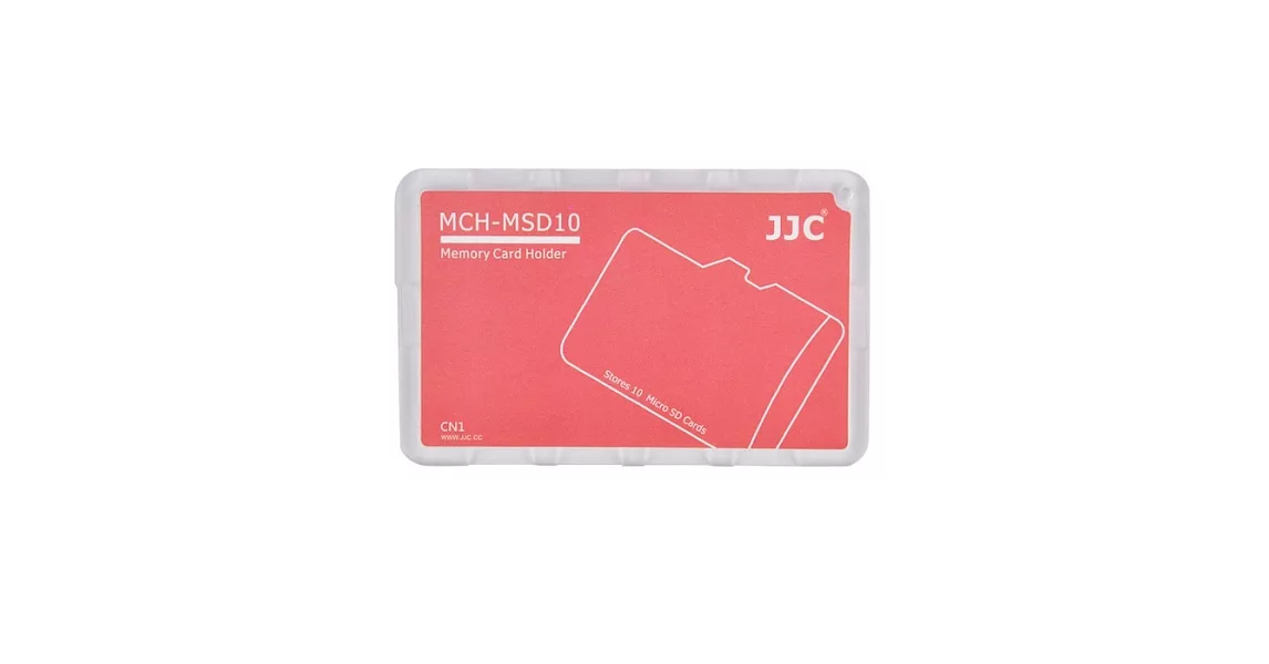 JJC十張Micro SD記憶卡儲存盒MCH-MSD10CN紅色(名片型)