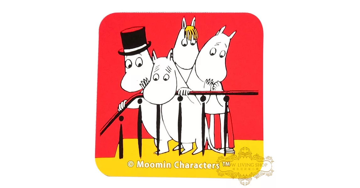 日本進口 嚕嚕米moomin 立體刻紋杯墊B-嚕嚕米,爸爸,媽