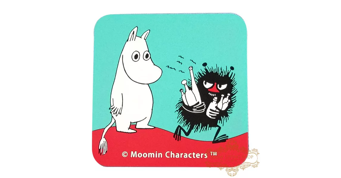 日本進口 嚕嚕米moomin 立體刻紋杯墊D-嚕嚕米和阿丁