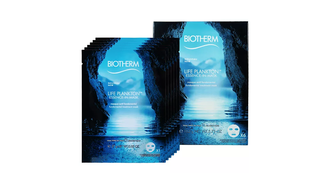 BIOTHERM 碧兒泉 奇蹟活源縮時修護面膜-6片裝(162g)