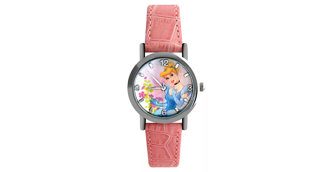 Disney 迪士尼 公主系列與可愛小熊維尼亮彩壓紋皮帶錶 - 仙杜瑞拉