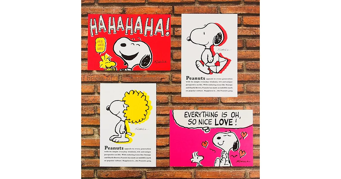 Snoopy 隨心所欲 經典明信片限量收藏套組4入【Hallmark-明信片】