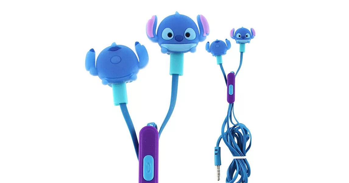 【Disney】TSUM TSUM 可愛造型入耳式線控耳機史迪奇