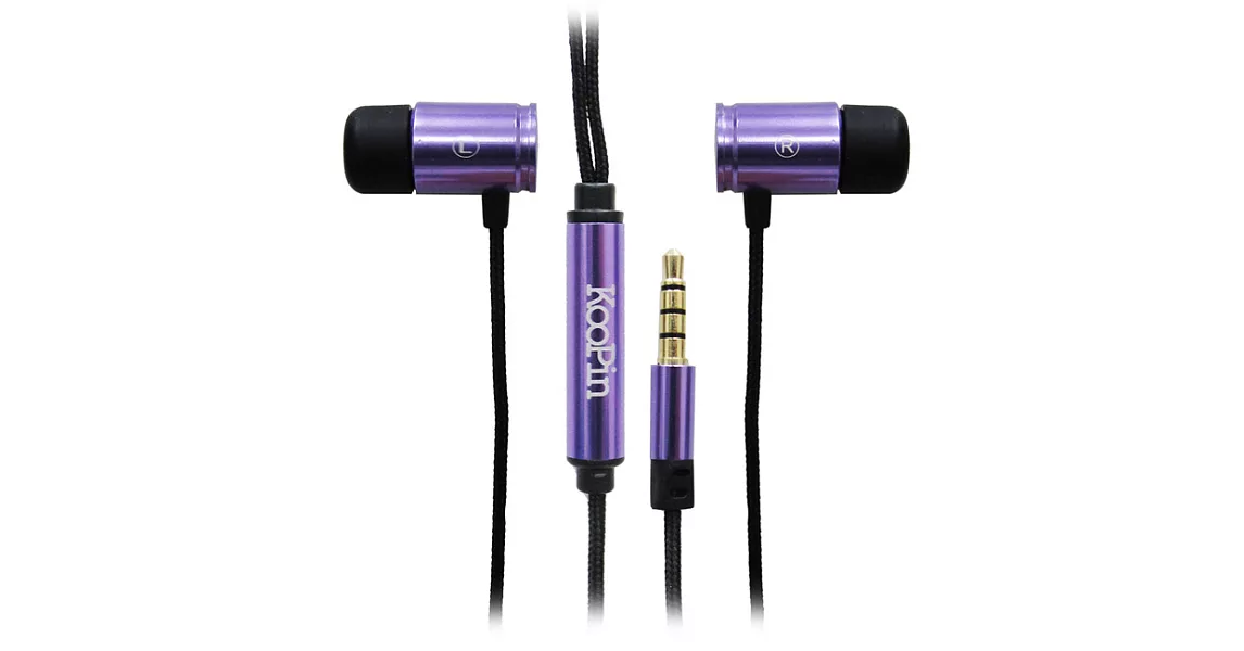 KooPin 亮彩立體聲入耳式 耳機紫色
