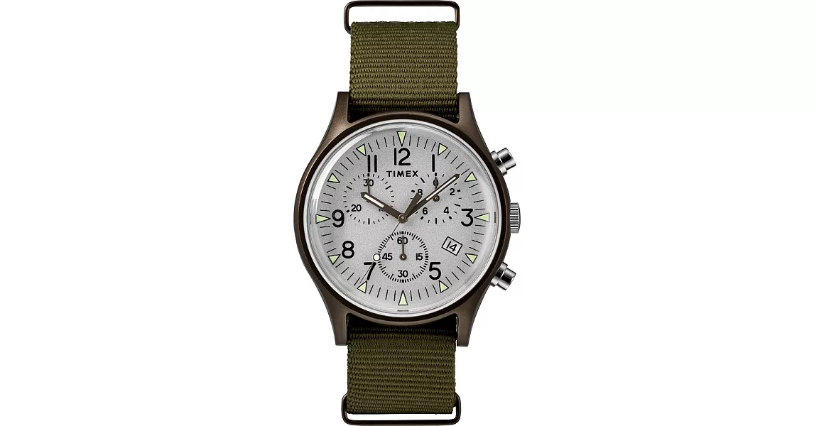 【TIMEX】 天美時 MK1 潮流軍錶 三眼計時手錶(銀面/橄欖綠 TXTW2R67900)