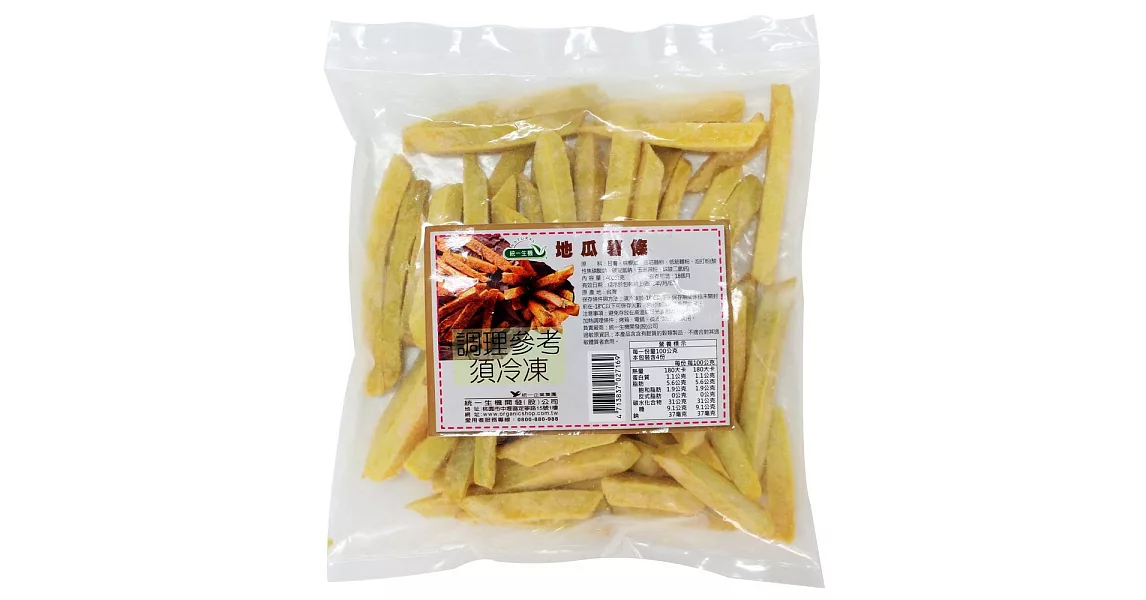 【統一生機】地瓜薯條 400公克/包