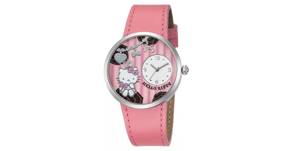 Hello Kitty LK698 浪漫公主凱蒂貓小巧刻度指針皮帶錶- 粉色