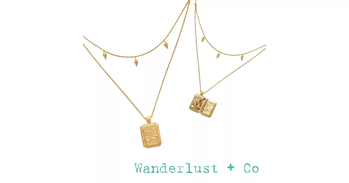 Wanderlust+Co 澳洲品牌 古典銀河星系藏寶盒項鍊 金色雙層項鍊 ZALEA