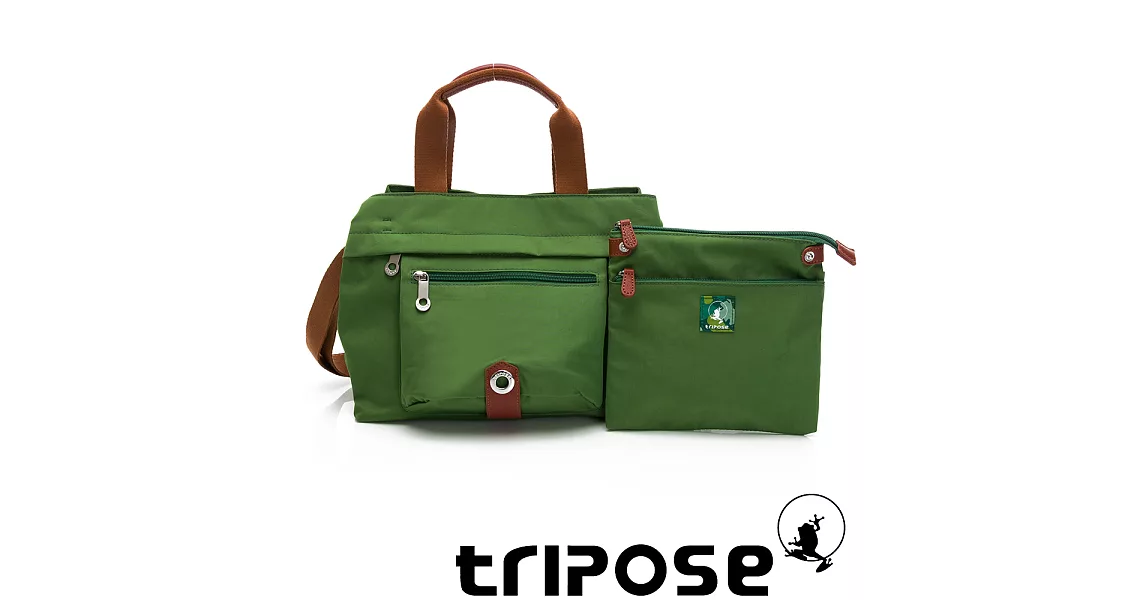 tripose 微旅系列輕旅機能後背斜背包-淺綠