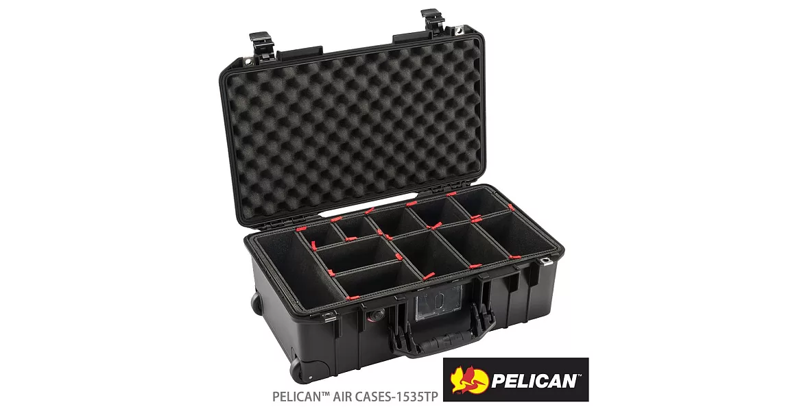 美國 PELICAN 1535AirTP 輪座拉桿超輕氣密箱-含TrekPak 隔板(黑)