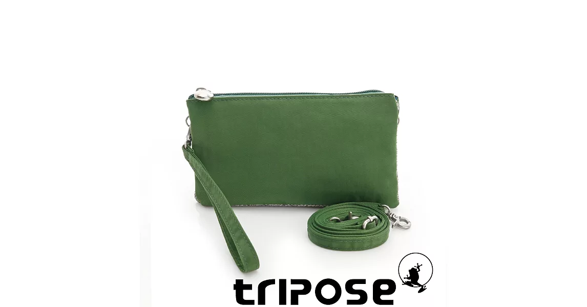 tripose 漫遊系列岩紋簡約微旅手拿/側肩包 淺綠色