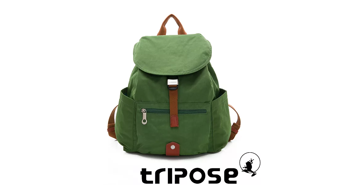tripose MEMENTO系列微皺尼龍輕量防潑水後背包-小 青草綠