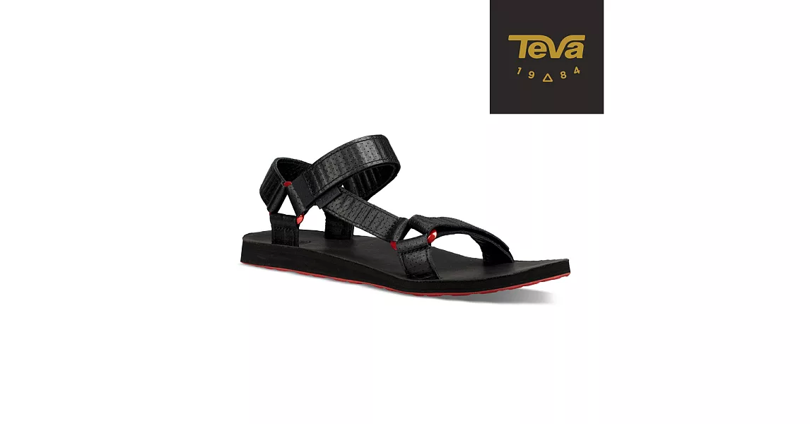 TEVA 美國 男 Original Universal Moto 金屬扣環皮革涼鞋-US9黑