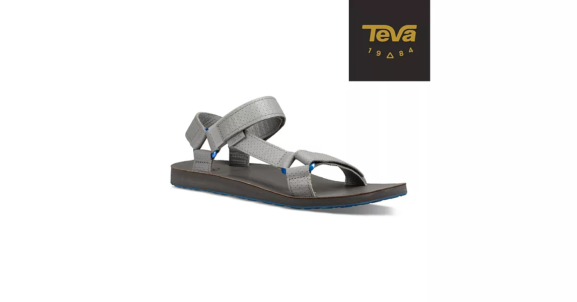 TEVA 美國 男 Original Universal Moto 金屬扣環皮革涼鞋-US8鴿子灰