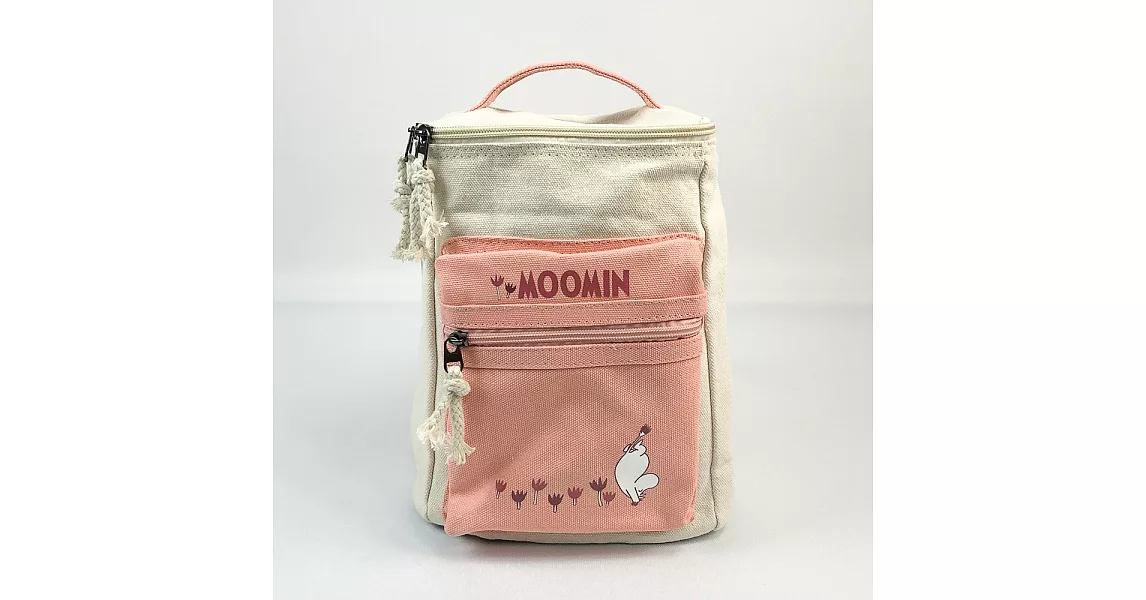 【Moomin】方筒拼色後背包(大粉)