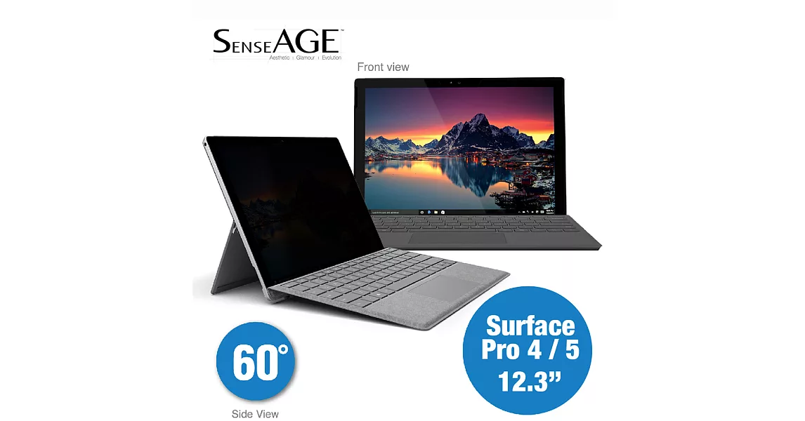 SenseAGE 防眩光高清晰度防窺片Microsoft Surface Pro 4 /Pro 5 (Microsoft New Surface Pro)