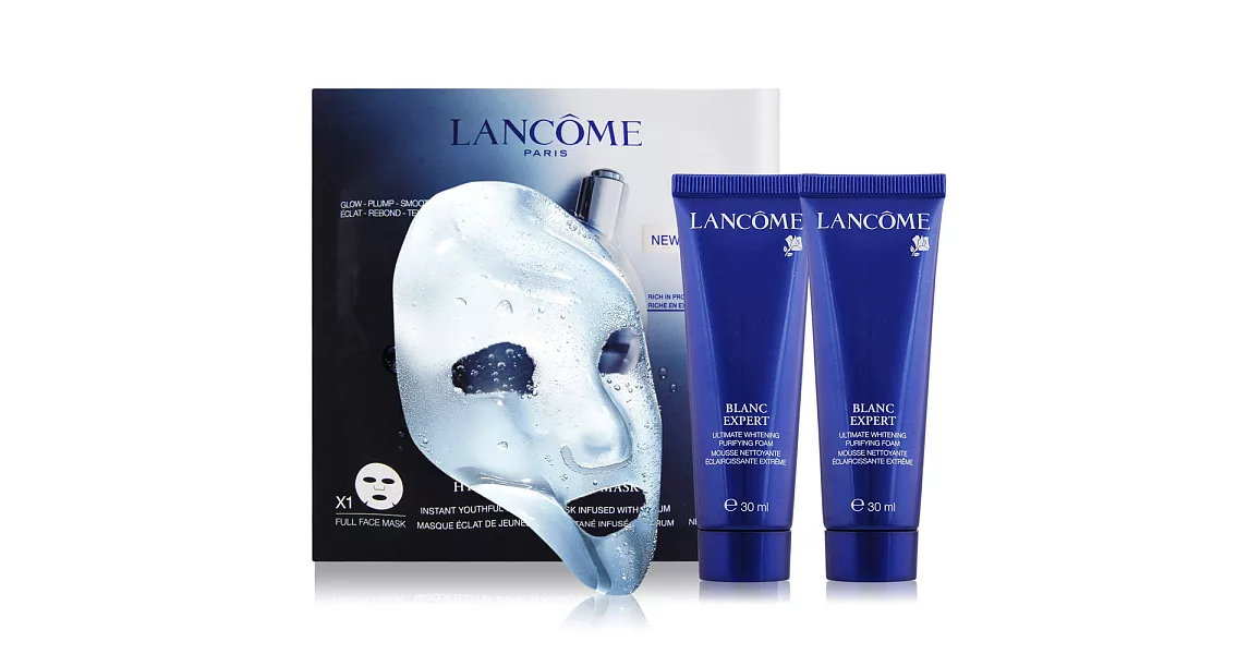 LANCOME 蘭蔻 超進化肌因活性凝凍面膜(28g)+激光煥白精華洗面霜30mlx2