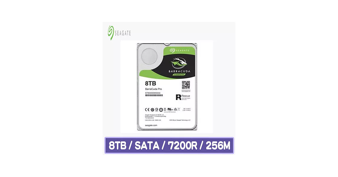 Seagate 希捷 BarraCuda Pro 8TB 3.5吋桌上型硬碟(ST8000DM0004)