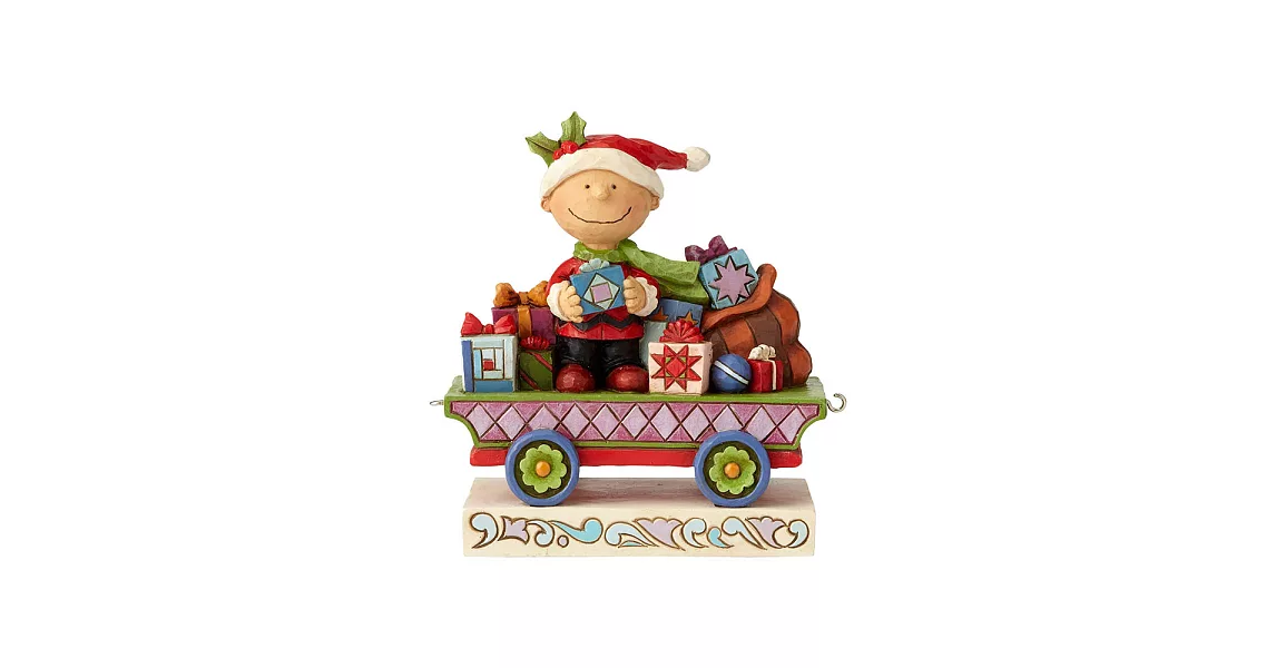 《Enesco精品雕塑》SNOOPY 查理布朗聖誕列車塑像-All Wrapped Up(Peanuts by Jim Shore)