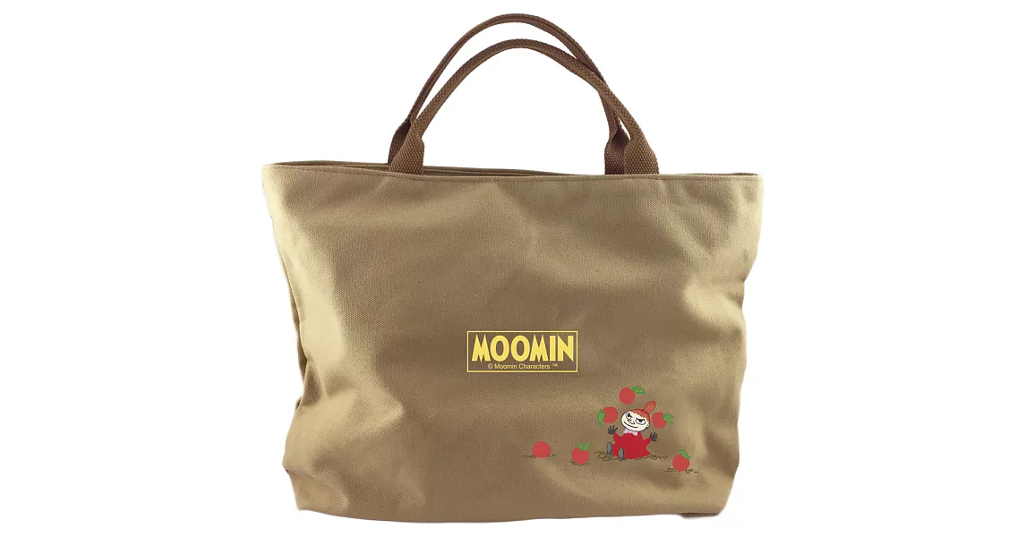 【Moomin】01拉鍊帆布包(卡其-小)