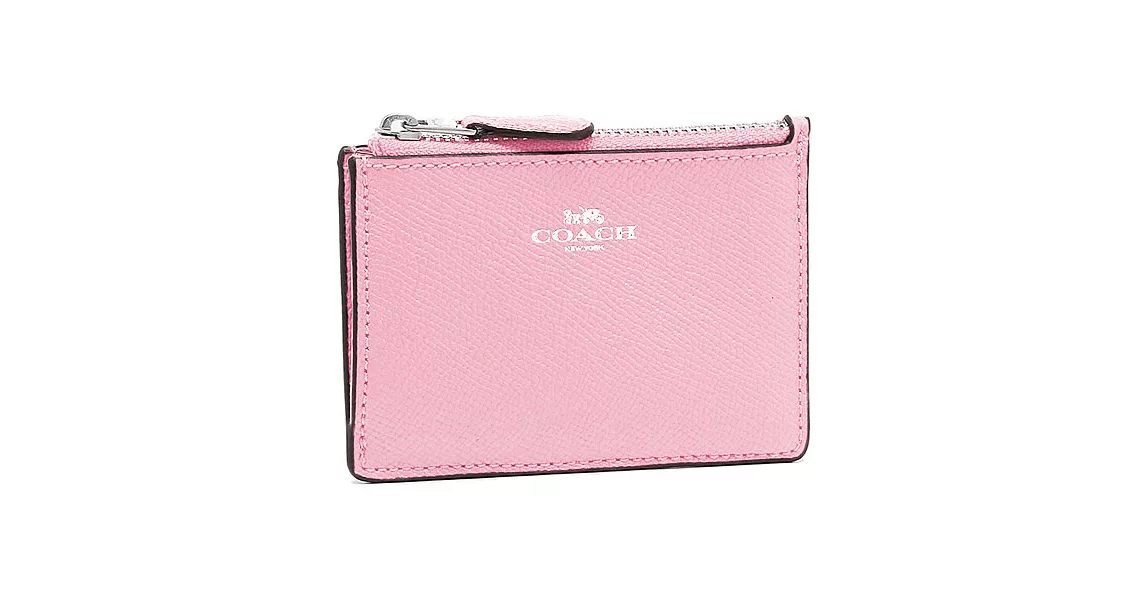COACH 防刮皮革零錢/鑰匙包-粉紅(現貨+預購)粉紅