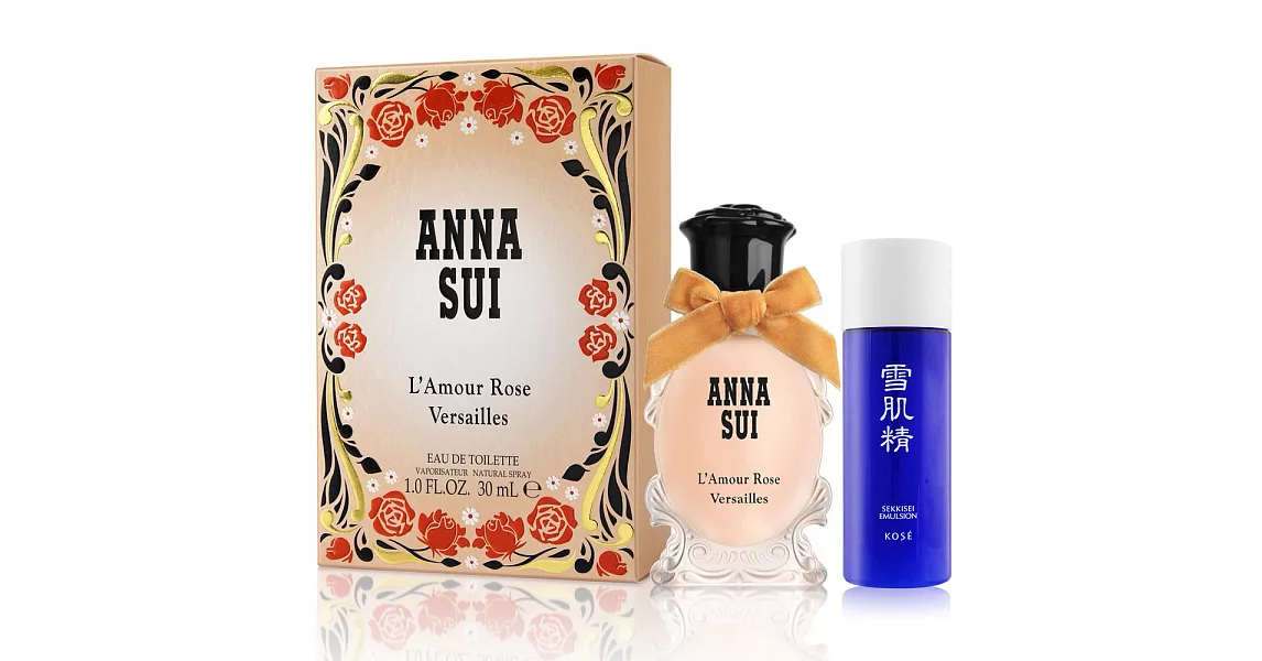 ANNA SUI安娜蘇 凡爾賽玫瑰淡香水(30ml)+雪肌精乳液(33ML)-公司貨