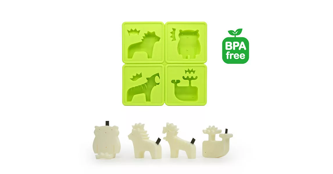 eeeek 艾克魔塊 可愛動物造型模組-王者世界(綠) -兩入組