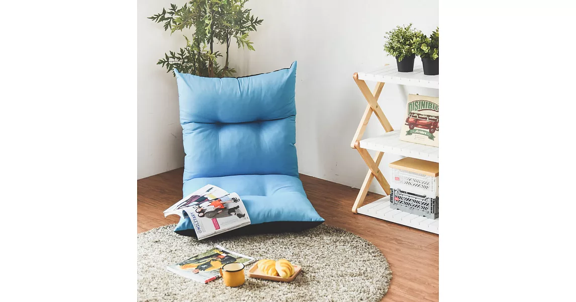 Peachy Life 五段式多功能和室椅/沙發床/坐墊(4色可選)水藍