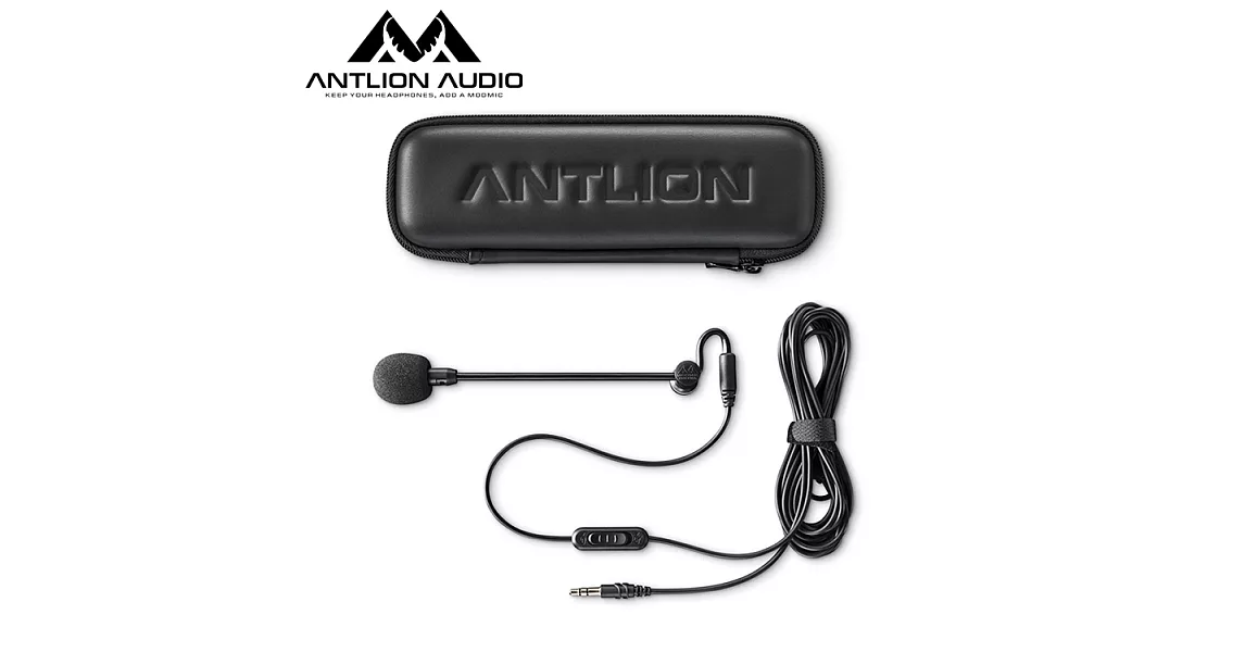 美國Antlion Audio耳罩式耳機用磁扣外接式麥克風GDL-0420(具靜音功能;電容式:單一指向性;美國平行輸入)GDL-0420