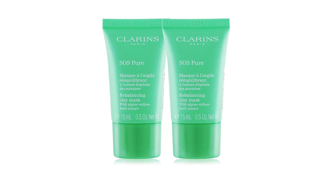 CLARINS 克蘭詩 SOS 阿爾卑斯柳草淨化面膜(15ml)X2-百貨公司貨