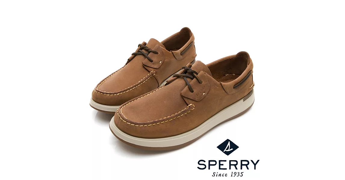 SPERRY 紳士休閒手工縫製帆船鞋(男)-棕US7棕色