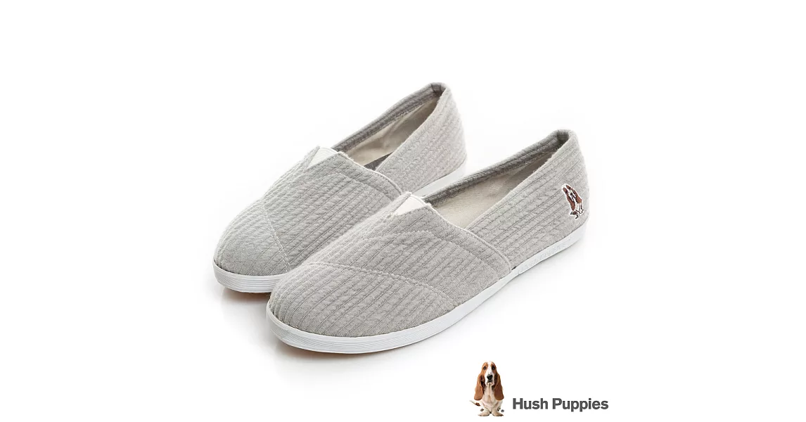 Hush Puppies 簡約車棉咖啡紗懶人鞋US5.5灰色