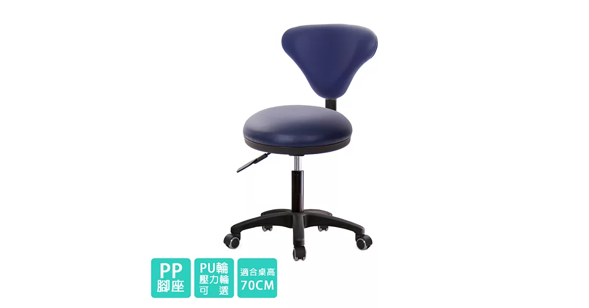 GXG 醫療級 圓凳加椅背 工作椅(塑膠腳/防刮輪)  TW-81T2EX請備註規格