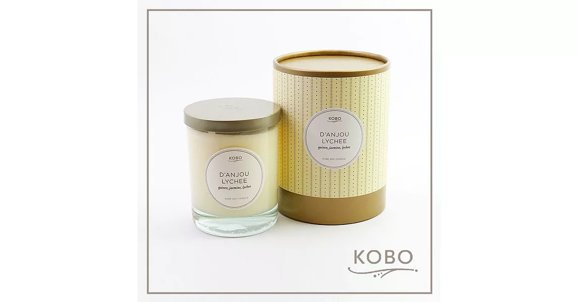 【KOBO】美國大豆精油蠟燭 - 梨與荔枝 (330g/可燃燒80hr)