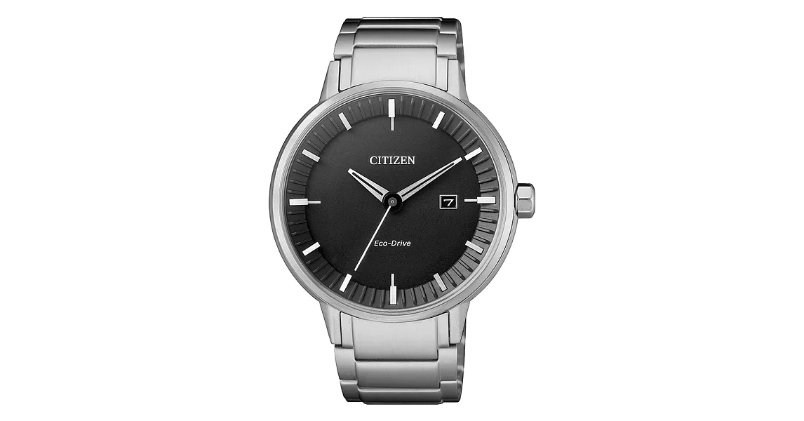 CITIZEN Eco-Drive極簡時尚光動能腕錶-銀X黑-BM7370-89E