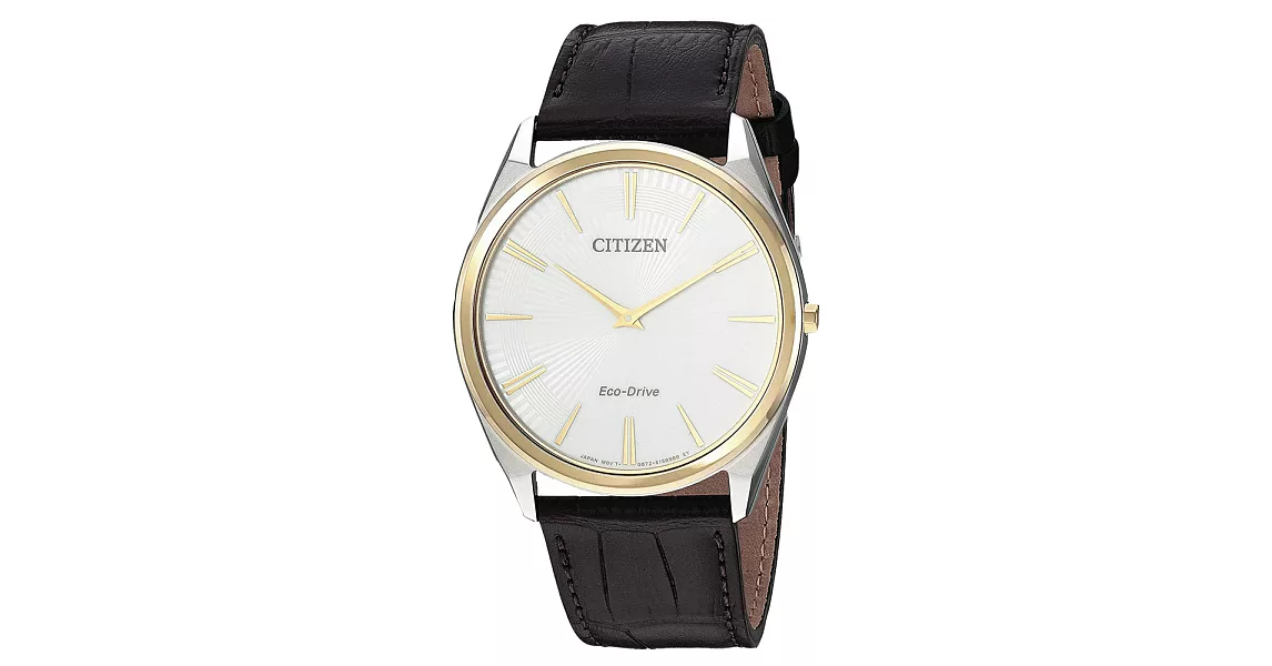 CITIZEN 光動能魅力四射時尚皮革腕錶-咖啡X白-AR3074-03A