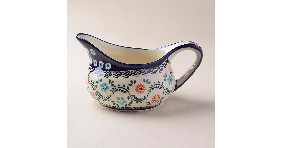 波蘭陶 典雅花團系列 醬汁盅 18cm 波蘭手工製