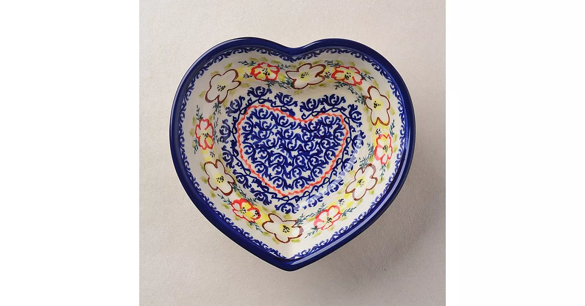 波蘭陶 沙漠玫瑰系列 愛心造型烤盤 波蘭手工製