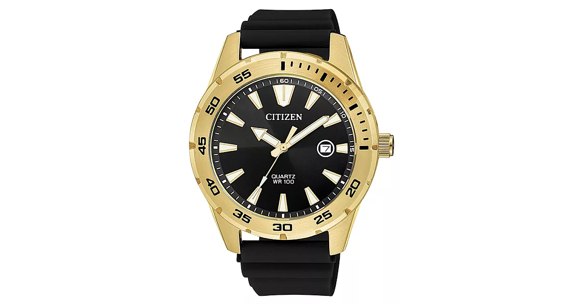 CITIZEN GENT&rsquo;S 卓越洞悉時尚男腕錶-黑X金