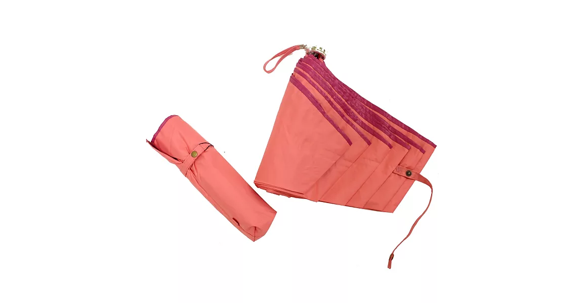 【U】AURORA - 素色兩面遮光輕量傘(五色可選) - 粉橘