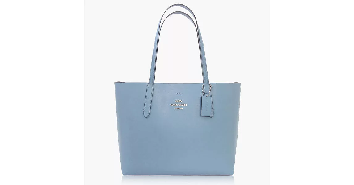 COACH 雙面紋理皮革 / 大款 / 肩背托特包_粉藍