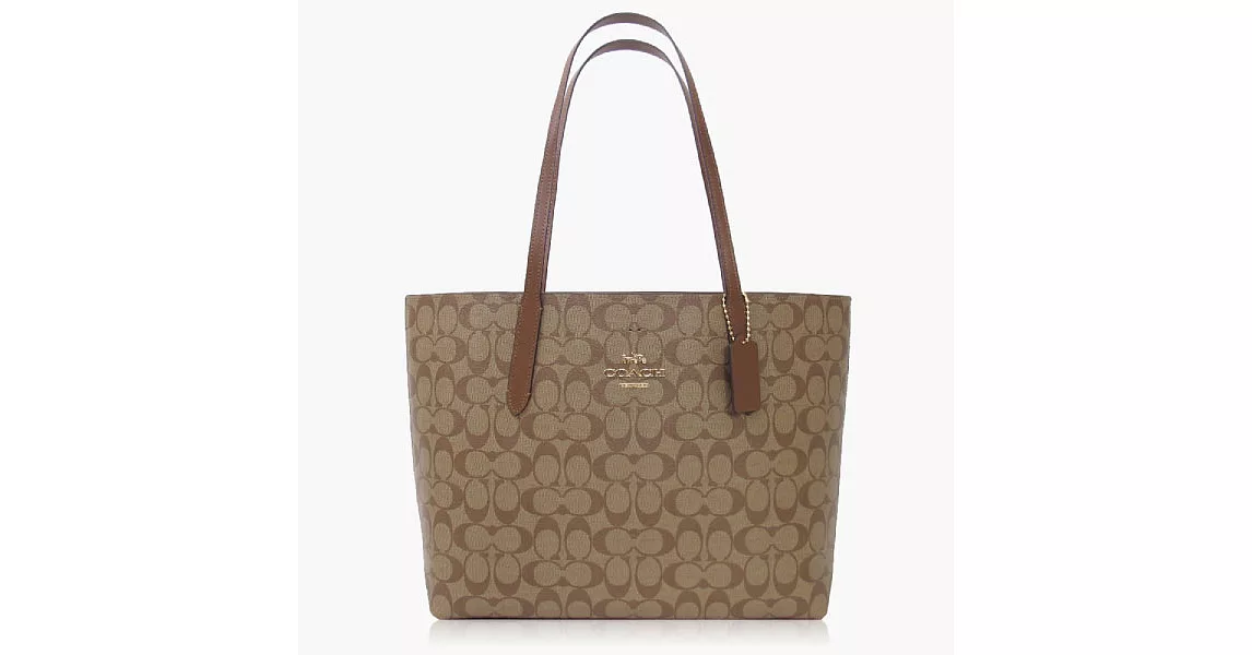 COACH 經典 PVC / 大款 / 肩背托特包_卡其駝