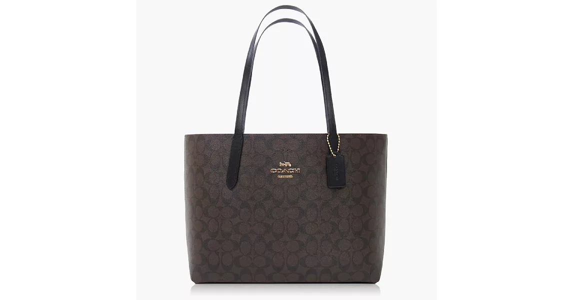 COACH 經典 PVC / 大款 / 肩背托特包_深咖啡