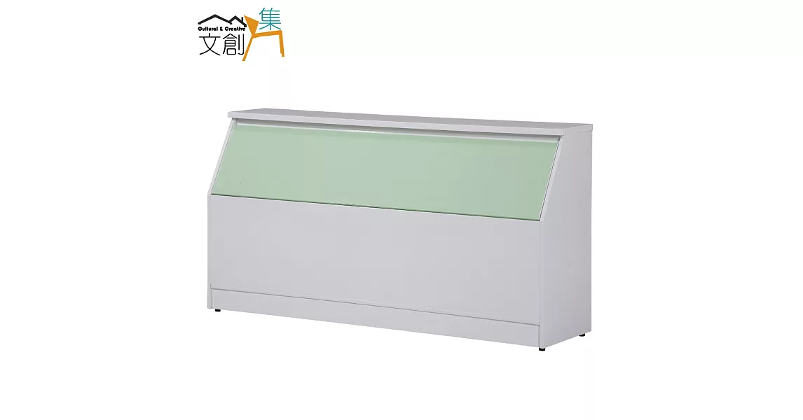 【文創集】凱旋 環保3.5尺塑鋼單人床頭箱(四色可選) 綠白雙色