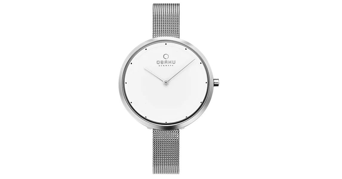 OBAKU 首席極簡主義曲線腕錶-銀