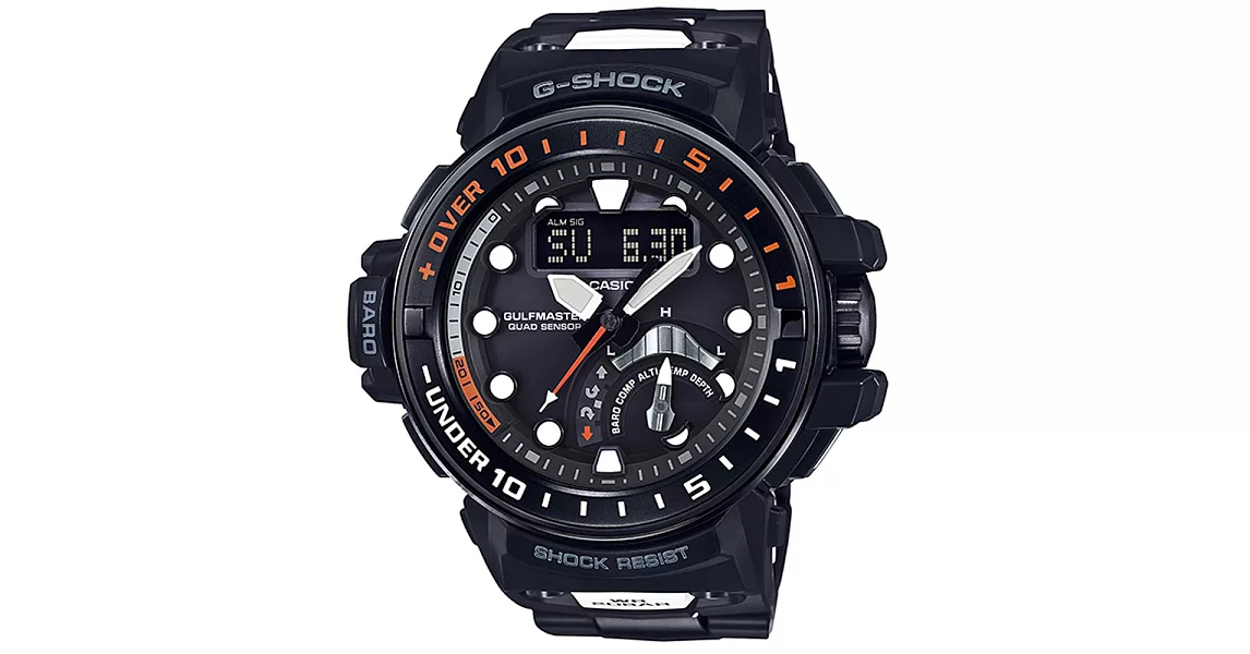 【CASIO】G-SHOCK 航海資訊強悍進階版電波雙顯錶(GWN-Q1000MC-1A)