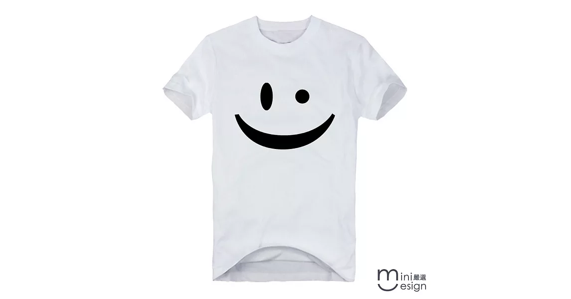 [Minidesign] （男款）Mini微笑原創設計T 三色-XL（白色）