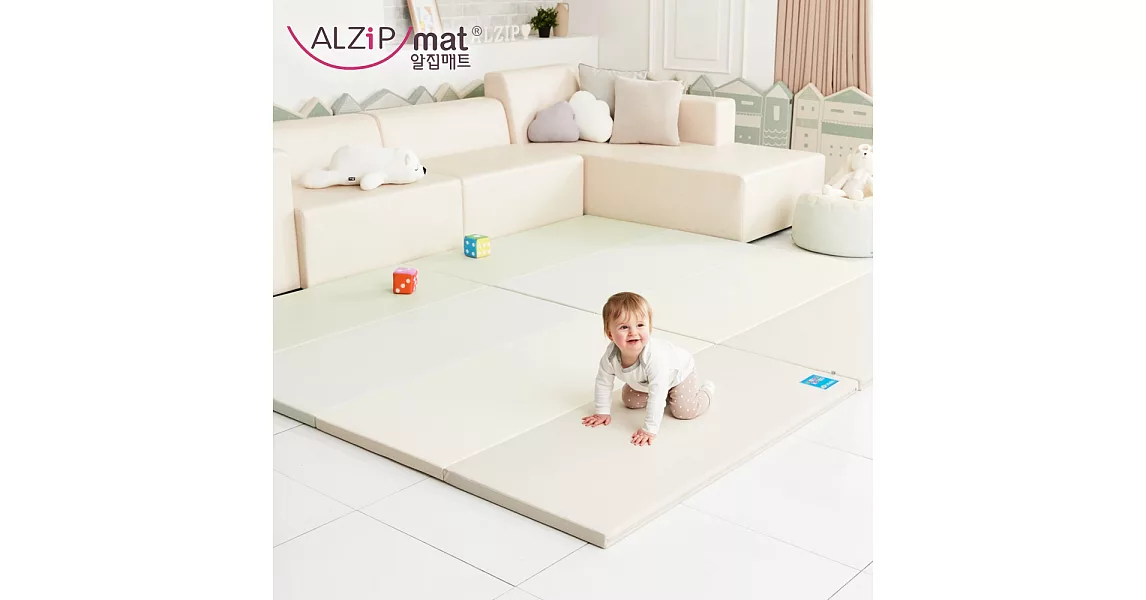 【ALZiPmat】韓國手工製 時尚經典四折折疊墊 - 經典時尚米