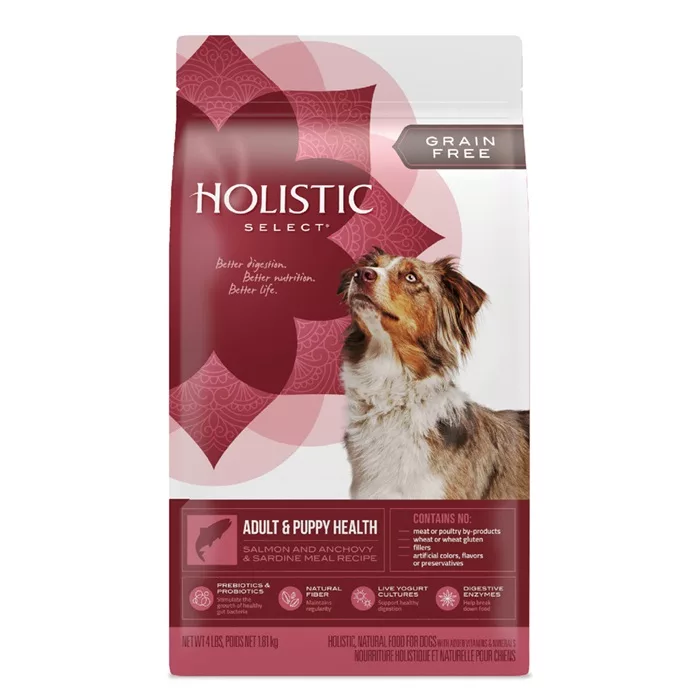 博客來 Holistic Select活力滋無穀成幼犬三種魚低敏挑嘴配方4磅x 1包