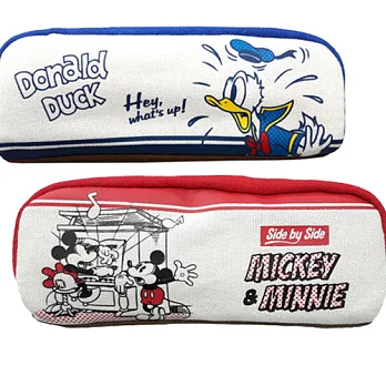【日本進口正版】迪士尼 米奇 唐老鴨 帆布 立體 筆袋/鉛筆盒 Disney米奇款